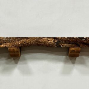 Live Edge Mesquite Wood Fireplace Mantel - Front MEM-016