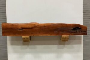 Live Edge Mesquite Wood Fireplace Mantel - Top MEM-004