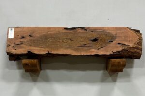 Live Edge Mesquite Wood Fireplace Mantel - Top MEM-009
