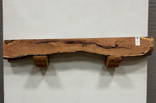 Live Edge Mesquite Wood Fireplace Mantel - Top MEM-016