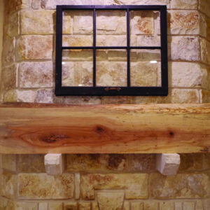 Live Edge Pecan Wood Fireplace Mantel PEM-015 Underneath