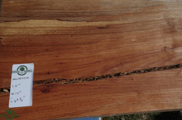Live Edge Pecan Wood Fireplace Mantel PEM-045 Grain Detail