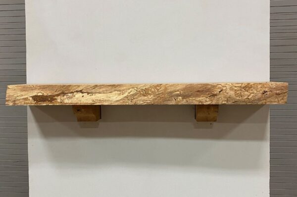 Live Edge Pecan Wood Fireplace Mantel - Front PEM-072