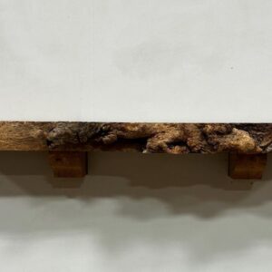 Live Edge Pecan Wood Fireplace Mantel - Front PEM-086