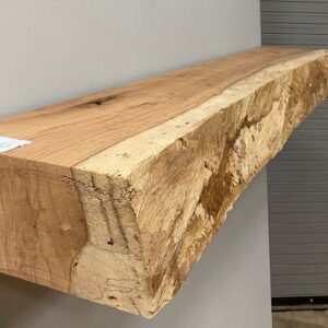 Live Edge Pecan Wood Fireplace Mantel - Side PEM-072