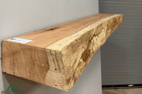 Live Edge Pecan Wood Fireplace Mantel - Side PEM-072