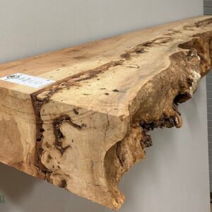 Live Edge Pecan Wood Fireplace Mantel - Side PEM-081