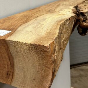 Live Edge Pecan Wood Fireplace Mantel - Side PEM-086