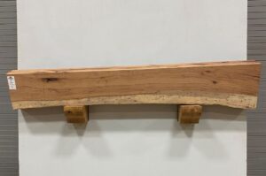 Live Edge Pecan Wood Fireplace Mantel - Top PEM-072