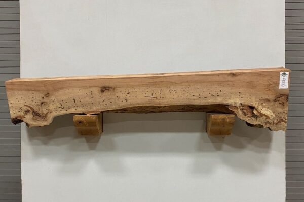 Live Edge Pecan Wood Fireplace Mantel - Top PEM-074