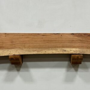 Live Edge Pecan Wood Fireplace Mantel - Top PEM-076