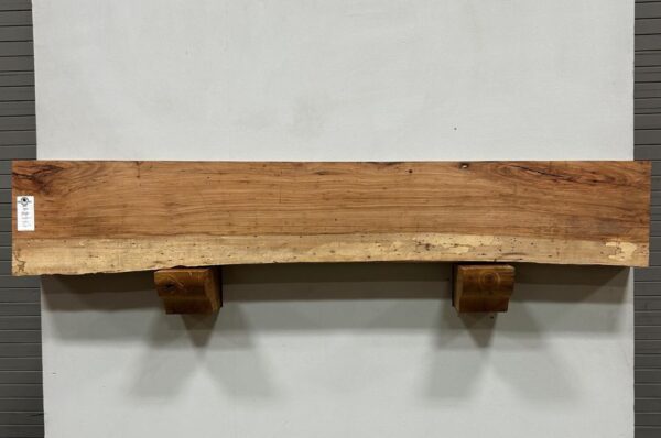 Live Edge Pecan Wood Fireplace Mantel - Top PEM-076