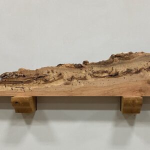 Live Edge Pecan Wood Fireplace Mantel - Top PEM-081