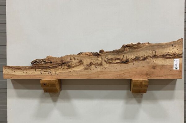 Live Edge Pecan Wood Fireplace Mantel - Top PEM-081