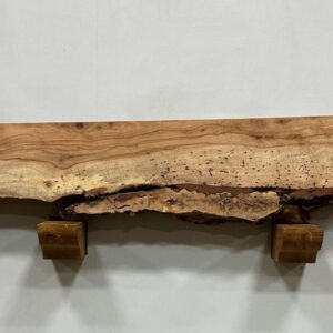 Live Edge Pecan Wood Fireplace Mantel - Top PEM-086