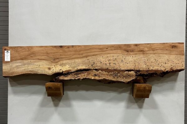 Live Edge Pecan Wood Fireplace Mantel - Top PEM-086