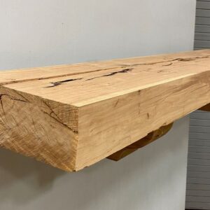 Milled Edge Pecan Wood Fireplace Mantel - Side PEM-052