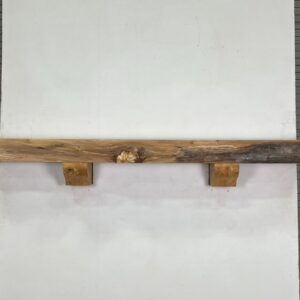 Live Edge Pecan Wood Fireplace Mantels - Front PEM-119