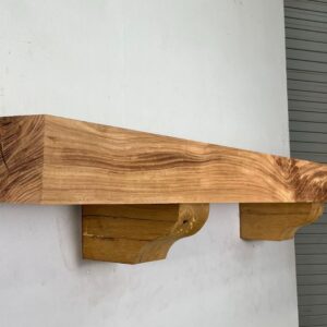 Milled Edge Pecan Wood Fireplace Mantel - Side PEM-128