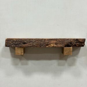 Live Edge Mesquite Wood Fireplace Mantel - Front MEM019