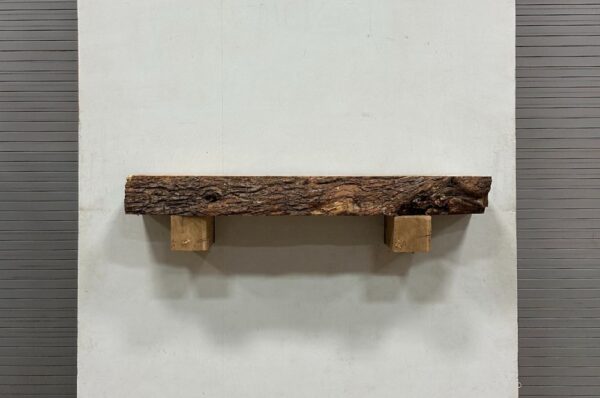 Live Edge Mesquite Wood Fireplace Mantel - Front MEM019