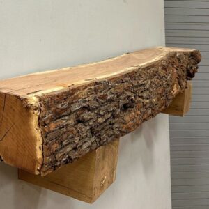 Live Edge Mesquite Wood Fireplace Mantel - Side MEM019