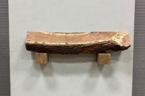 Live Edge Mesquite Wood Fireplace Mantel - Top MEM019