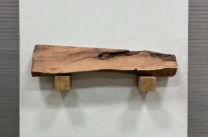Live Edge Mesquite Wood Fireplace Mantel - Top MEM023