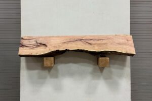 Live Edge Mesquite Wood Fireplace Mantel - Top MEM024