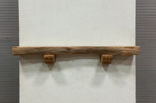 Live Edge Pecan Wood Fireplace Mantel - Front PEM200