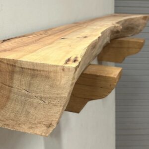 Live Edge Pecan Wood Fireplace Mantel - Side PEM200