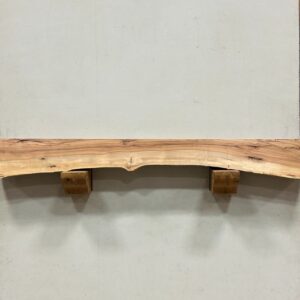Live Edge Pecan Wood Fireplace Mantel - Top PEM200