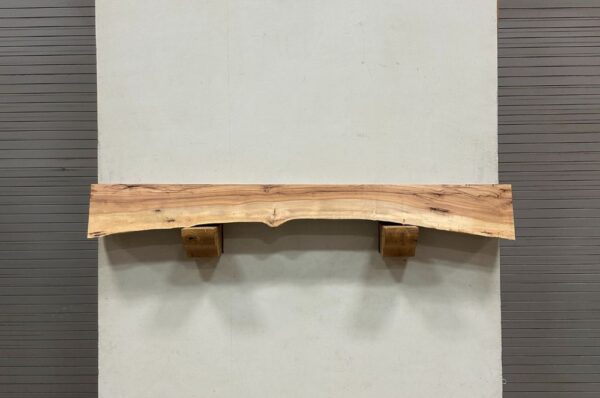 Live Edge Pecan Wood Fireplace Mantel - Top PEM200