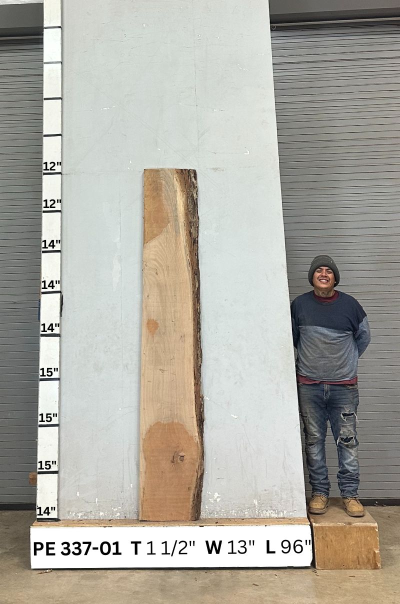 Live Edge Pecan Wood Slab - Back PE-337-01