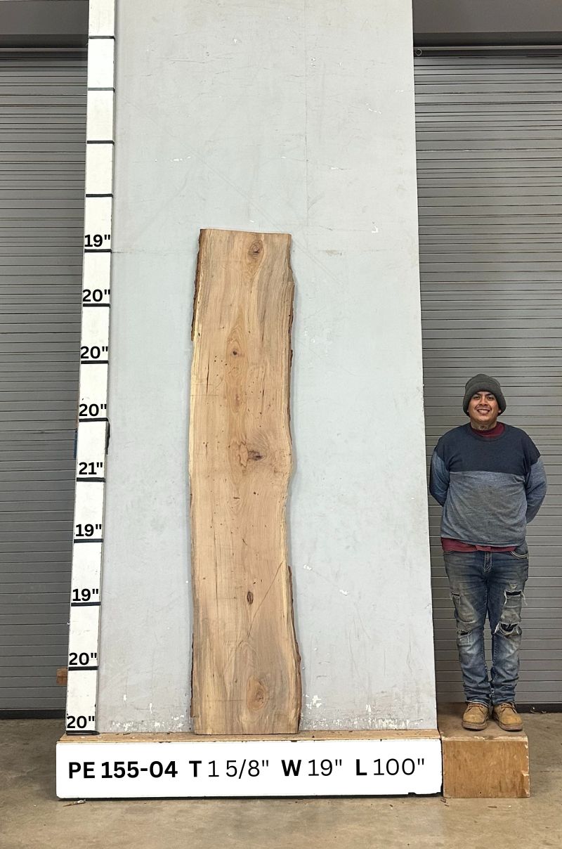 Live Edge Pecan Wood Slab - Front PE155-04