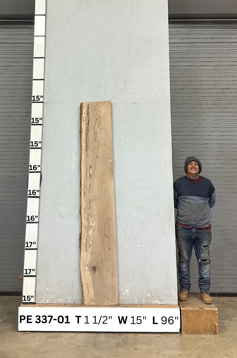 Live Edge Pecan Wood Slab - Front PE-337-01
