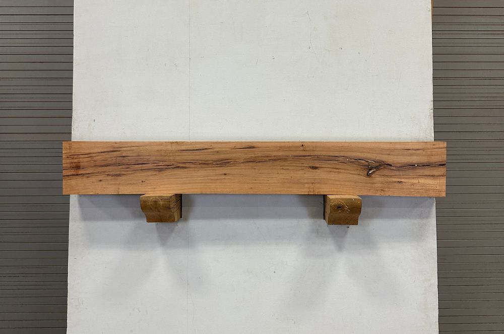 Milled Edge Pecan Fireplace Mantel - Bottom PEM-197
