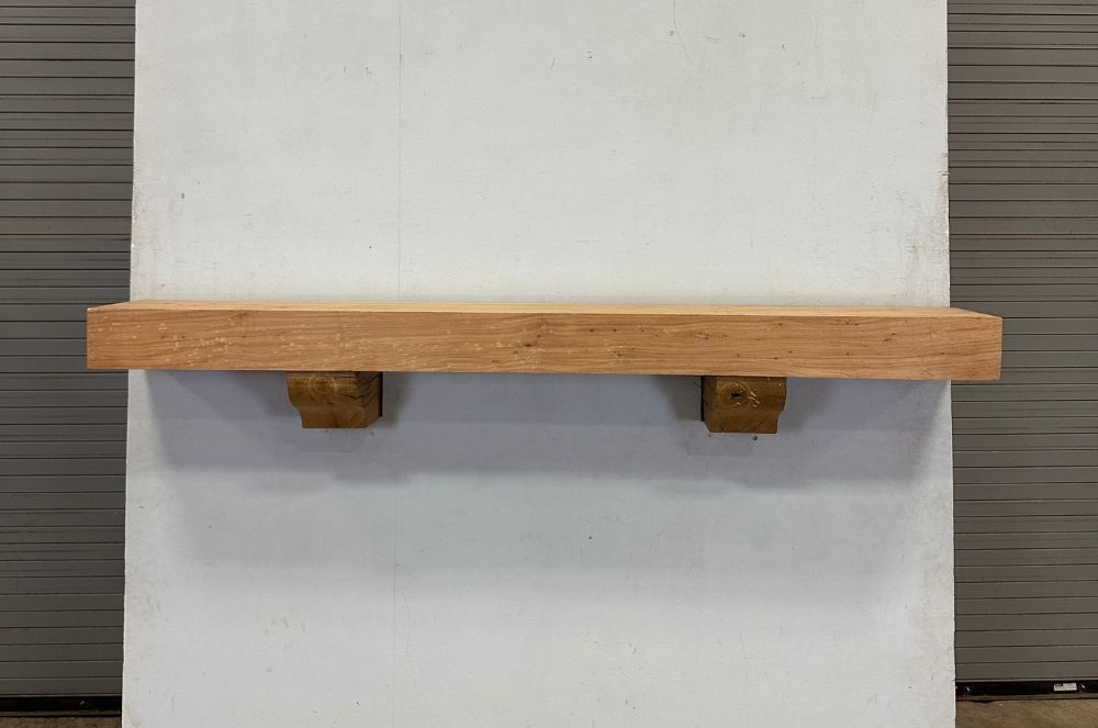 Milled Edge Pecan Fireplace Mantel - Front PEM-197