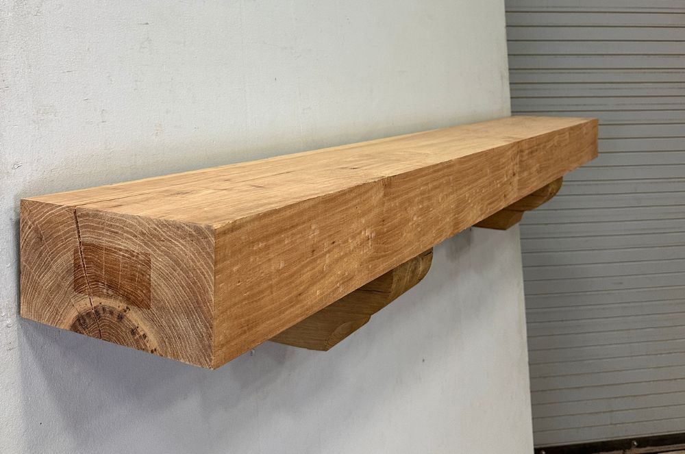 Milled Edge Pecan Fireplace Mantel - Side PEM-197