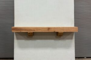 Milled Edge Pecan Wood Fireplace Mantel - Front PEM198