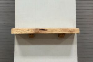 Milled Edge Pecan Wood Fireplace Mantel - Front PEM199