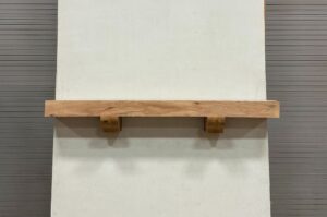 Milled Edge Pecan Wood Fireplace Mantel - Front PEM208