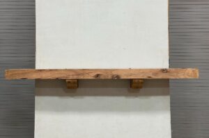 Milled Edge Pecan Wood Fireplace Mantel - Front PEM216