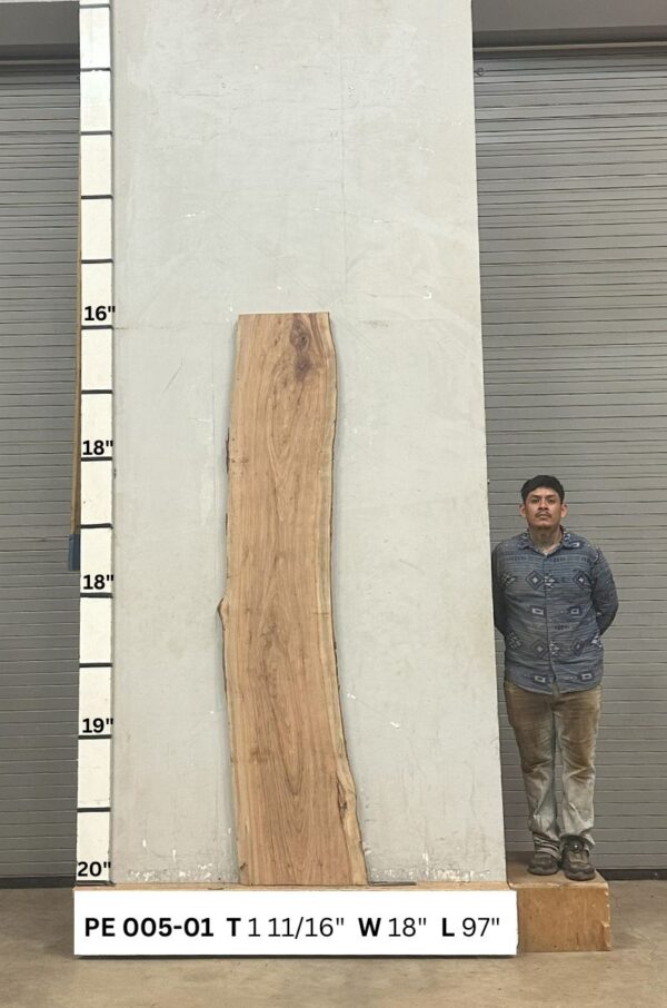 Live Edge Pecan Wood Slab - Front PE-005-01