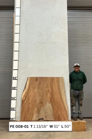 Live Edge Pecan Wood Slab - Front PE-008-01