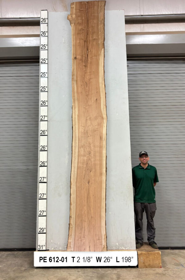 Live Edge Pecan Wood Slab - Front PE-612-01