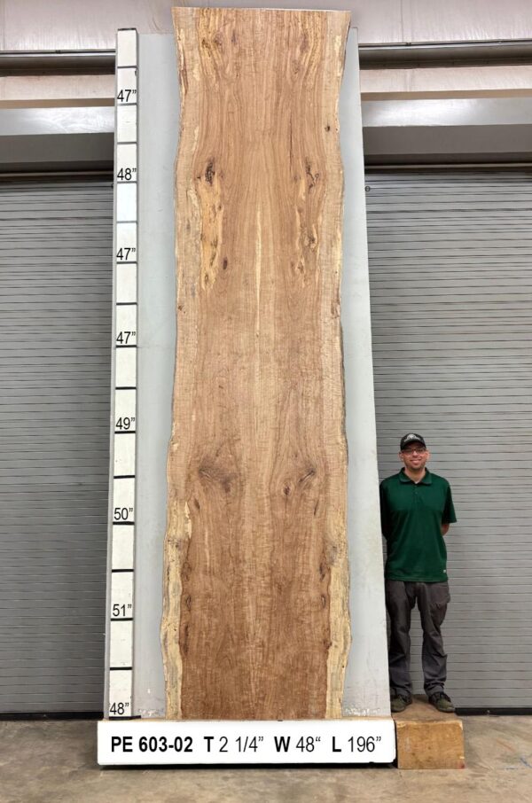 Live Edge Pecan Wood Slab Glue Up - Front PE-603-02