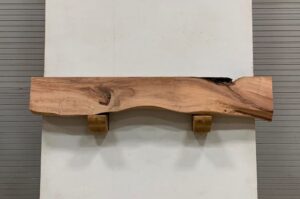 Live Edge Mesquite Wood Fireplace Mantel - Top MEM-026