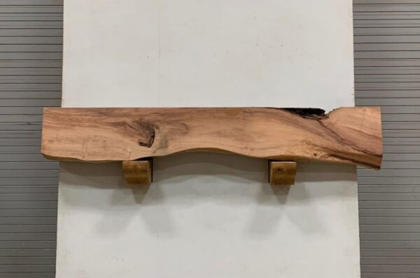 Live Edge Mesquite Wood Fireplace Mantel - Top MEM-026