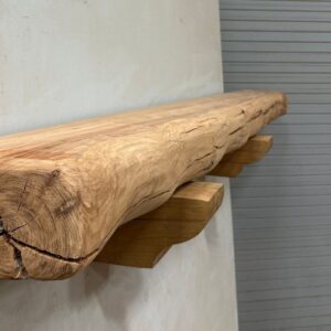 Live Edge Pecan Wood Fireplace Mantel - Side PEM-019